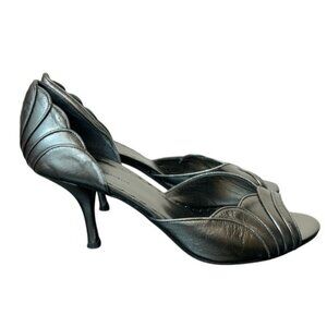 Banana Republic Women's Metallic Open-Toe 3" Heels Size‎ 9 *Small flaw